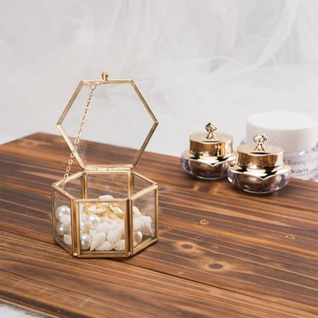 Schmuckkästchen Glas Gold